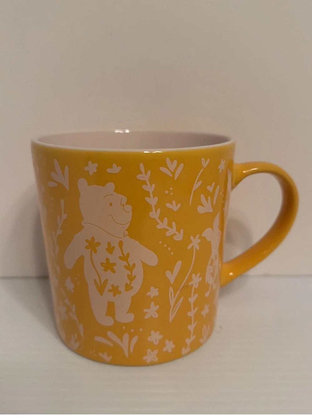 ZAK! Winnie The Pooh and Friends Yellow Floral Design Coffee Mug